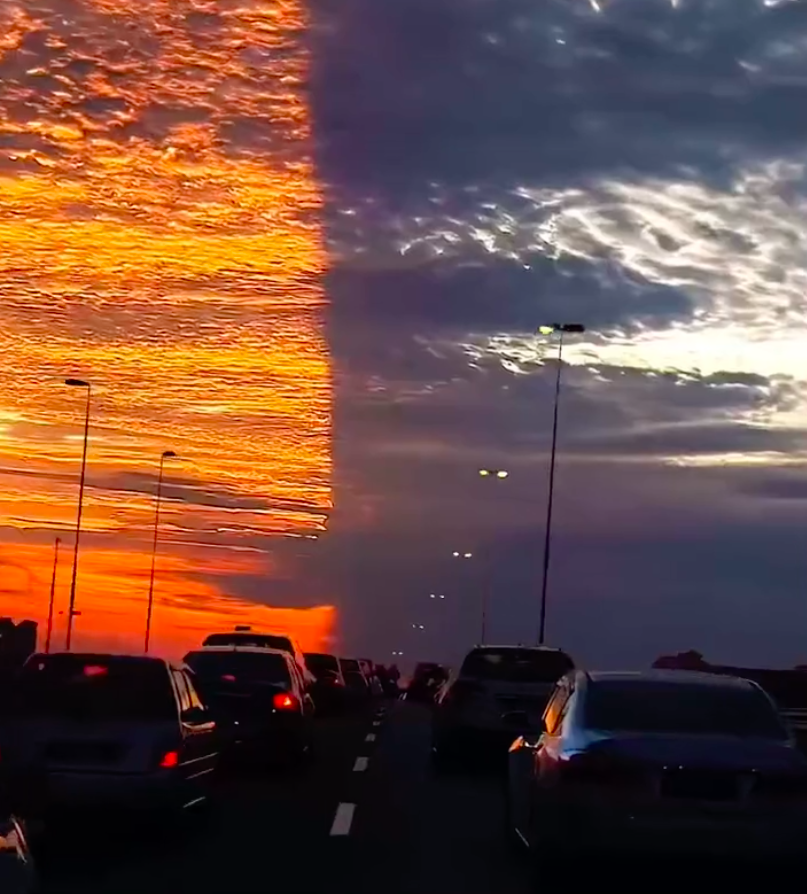 Небо Флориди розділилося на дві частини. Захоплюючий момент заходу сонця став вірусним у мережі (відео)